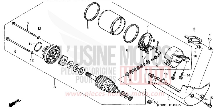 DEMARREUR von Shadow VT125C NOIR (NH1) von 2004